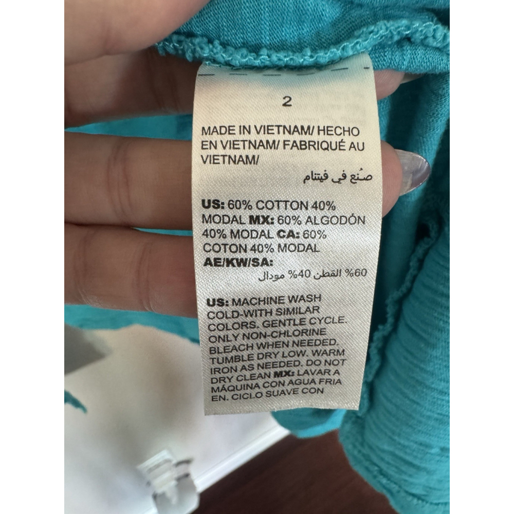 Chicos The Ultimate Tee Cardigan Womens Sz 2 Turquoise Long Sleeve Lightweight - Picture 6 of 7